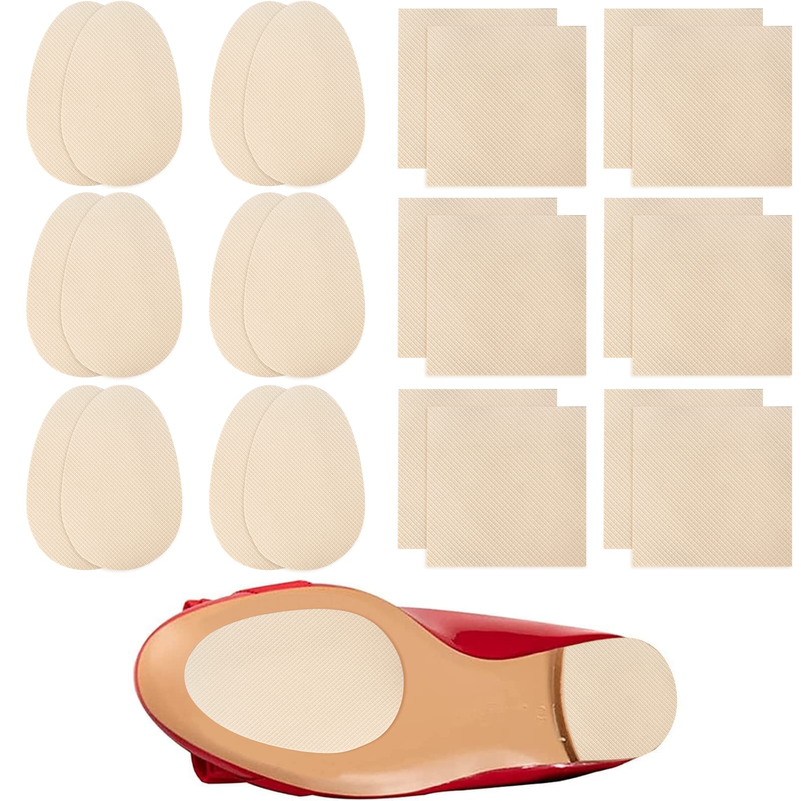 Photo 1 of 24 Pcs Non-Slip Shoes Pads Adhesive Shoe Sole Protectors, High Heels Anti-Slip Shoe Grips, Noise Reduction for Men&Women's Boots, Flats Etc (Beige)