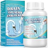 Drain Cleaner, Drain Clog Remover 260g, Fast-Acting Pipeline Dredging Agent, Heavy Duty Grease and Food Clogs for Kitchen Sink, Toilet, Shower, Sink Unblocker for Hair