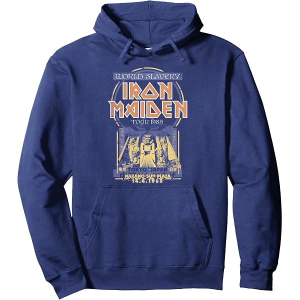 Amazon.com: Iron Maiden Powerslave Head Mummy Navy Pullover Hoodie