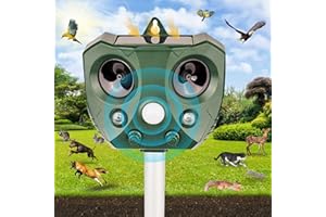 SHINYART 2024 Upgraded Animal Repellent,Cat Repellent Device,Squirrel Repellent,Waterproof Deer Repeller Motion Sensor,Sound and LED Flashing,Animal Repellent for Dog Bird Rabbit