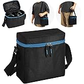 TOURCYCLE 1 LB Propane Tank Carry Bag with Padding, Portable 16 OZ Propane Tank Holder to Hold 2 Pcs Mini Fuel Cylinder, Small Camping Gas Cylinder Storage with Strap, Bag Only