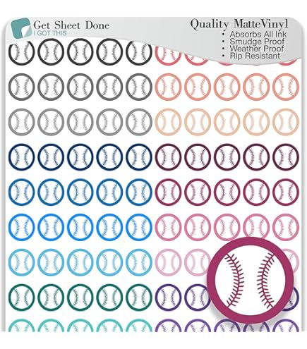 Softball Planner Stickers - 54 Vinyl Labels For Game Day & Practice Scheduling