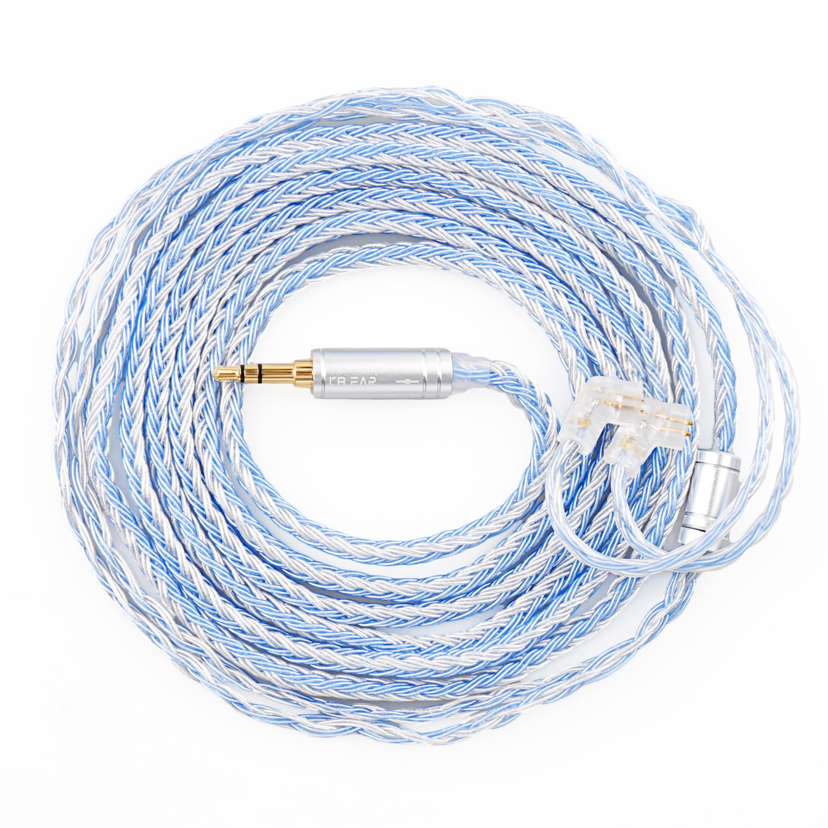 Yinyoo KBEAR 2M Headphone Cable, QDC Replacement Cable for Storm/KZ ZSN/ZSX/ZS10/EDX/EDS, 3.5mm Silver-Blue