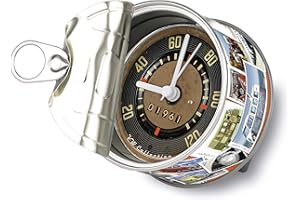 BRISA VW Collection - Volkswagen Table Clock, Magnet Clock, MyClock Also Customizable, Photo Gift in T1 Bus Campervan Design (Stamps)