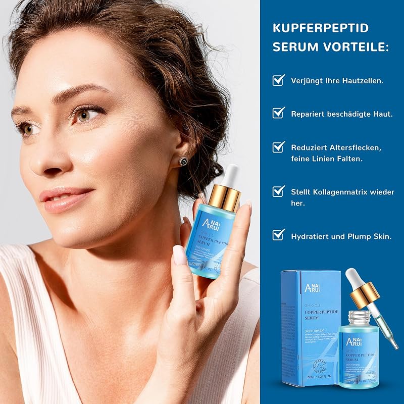 GHK-Cu 1% Copper Peptide Serum mit Hyaluronsäure, 30 ml