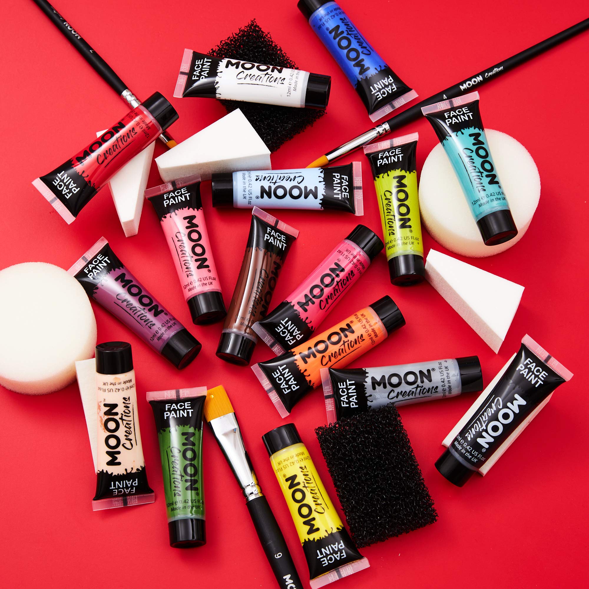 Face & Body Paint Set of 16 by Moon Creations - 0.40fl oz
