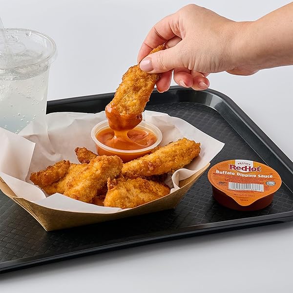 FRANK’S REDHOT BUFFALO DIPPING SAUCE, SINGLE-SERVE DIP CUP, SIGNATURE BUFFALO FLAVOR & HEAT, FOR TAKEAWAY AND DINE-IN SERVICE, 1.5 FL OZ