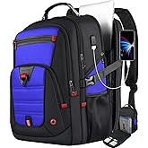 Z-MGKISS Extra Large Backpack, Travel Laptop Bag for Men, Anti-Theft College Backpack with USB Port, TSA-Approved 17.3 Inch, Heavy Duty Business Weekender Bag, Blue