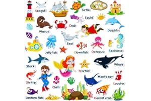 PENGFULL Felt Flannel Board Story Pieces for Toddlers Preschool,Kids Interactive Storytelling Teaching Play Kits for Flannel Board or Felt Board，with Words Felt Pieces(Marine Animals)