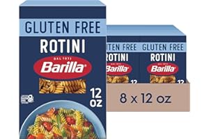 Barilla Gluten Free Rotini Pasta, 12 Ounce (Pack of 8) - Non-GMO Gluten Free Pasta Made with Blend of Corn & Rice - Vegan