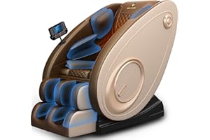BILITOK Massage Chair Blue-Tooth Connection and Speaker, Recliner with Zero Gravity with Full Body Air Pressure, Easy to Use at Home and in The Office (Rosegold)…