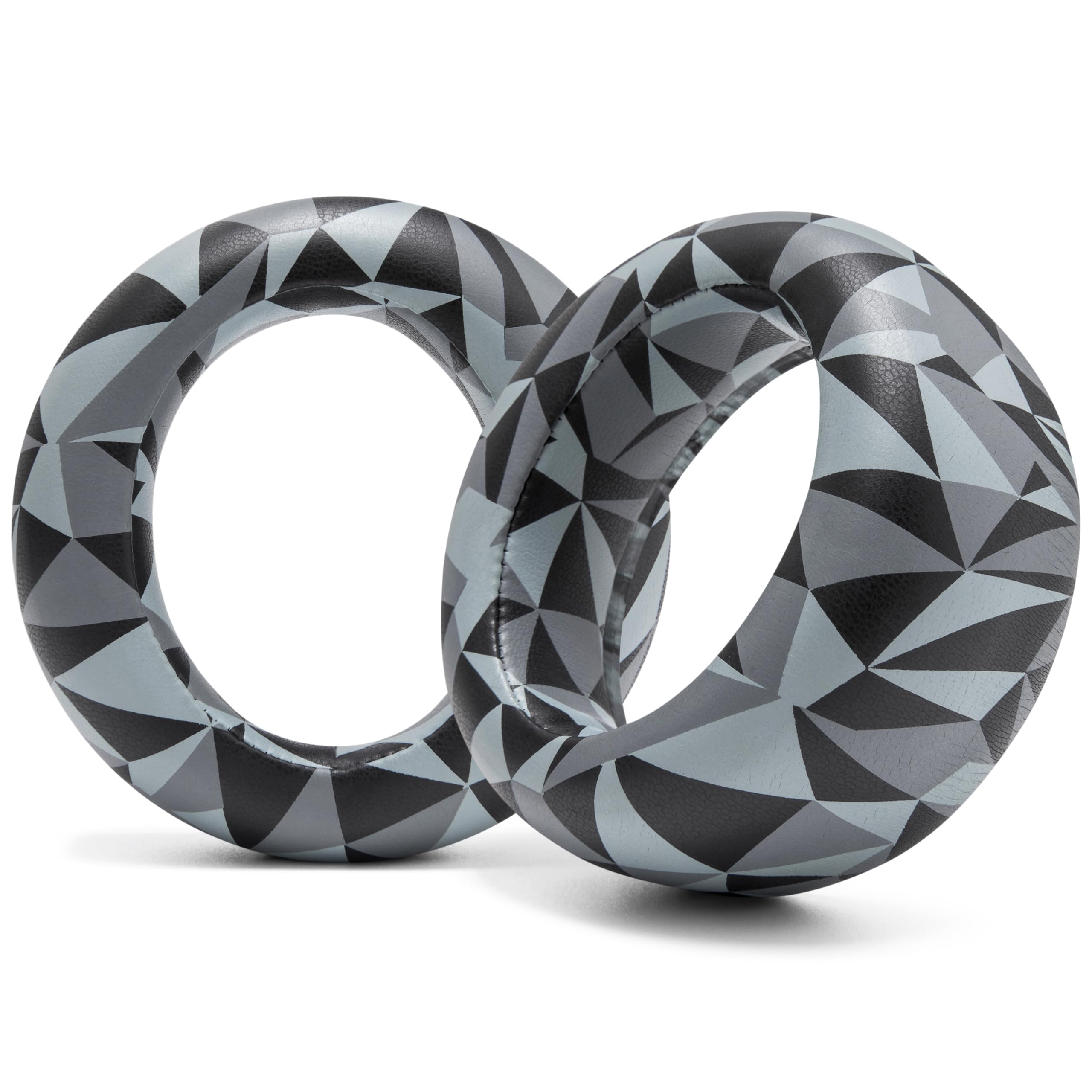 WC PadZ Pulse Elite - Upgraded PU Leather Earpads Compatible with PS5 Pulse Elite by Wicked Cushions | Thicker Cushion & Wider Opening | Geo Grey