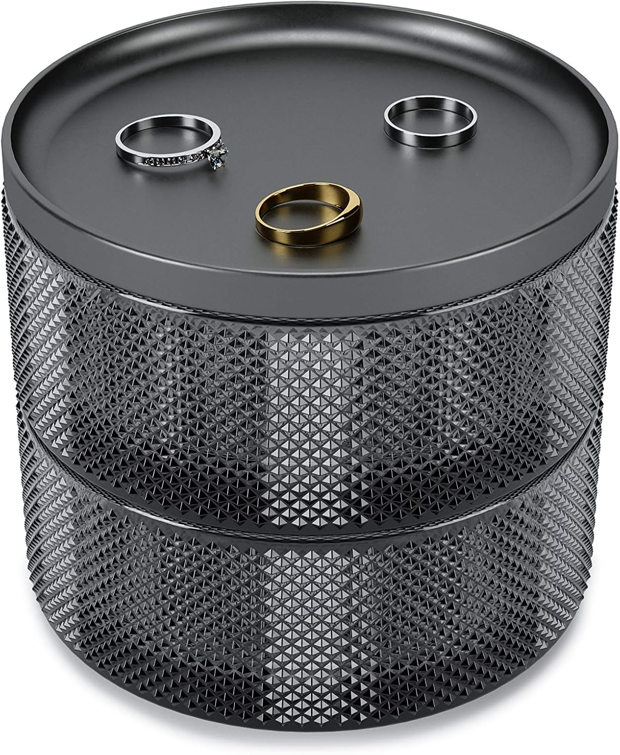 Umbra Tesora Jewelry Organizer, Two-Tier Storage Box with Removable Lid, Smoke: Home & Kitchen
