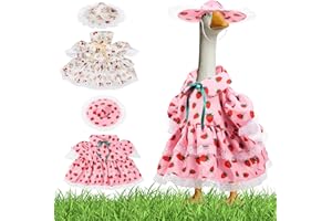 2 Pcs Porch Goose Outfits Clothes, Spring Summer Porch Goose Outfit Skirt Costume for 23 Inch Cement Goose Statue, Cute Porch