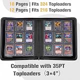 ProCase Top Loader Binder 9 Pocket Holds 324 Toploaders Black view 2