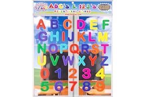 JESPLAY Alphabet Letters & Numbers - 36 Piece Reusable Window Stickers Gels & Decals - Full Alphabet and Numbers - Puffy Sticker Activities for Classroom, Teacher Essentials, Nursery