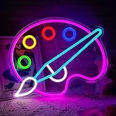 Paint Palette Neon Sign Dimmable Paint Pallet Neon Signs for Wall Decor Led Sign for Art Classroom Decor USB Powered Art Painting Light Up Sign