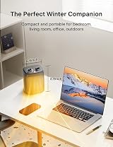 Pelonis 2 In 1 Mini Electric Fan Heater 2000W Ceramic Desk Heater A16a Black view 6
