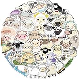 50Pcs Sheep Stickers, Lamb Stickers and Decals, Sheep Gifts for Women, Girls - Lamb Party Favors, Cute Gifts for Sheeps Lovers, Farm Animal Sticker