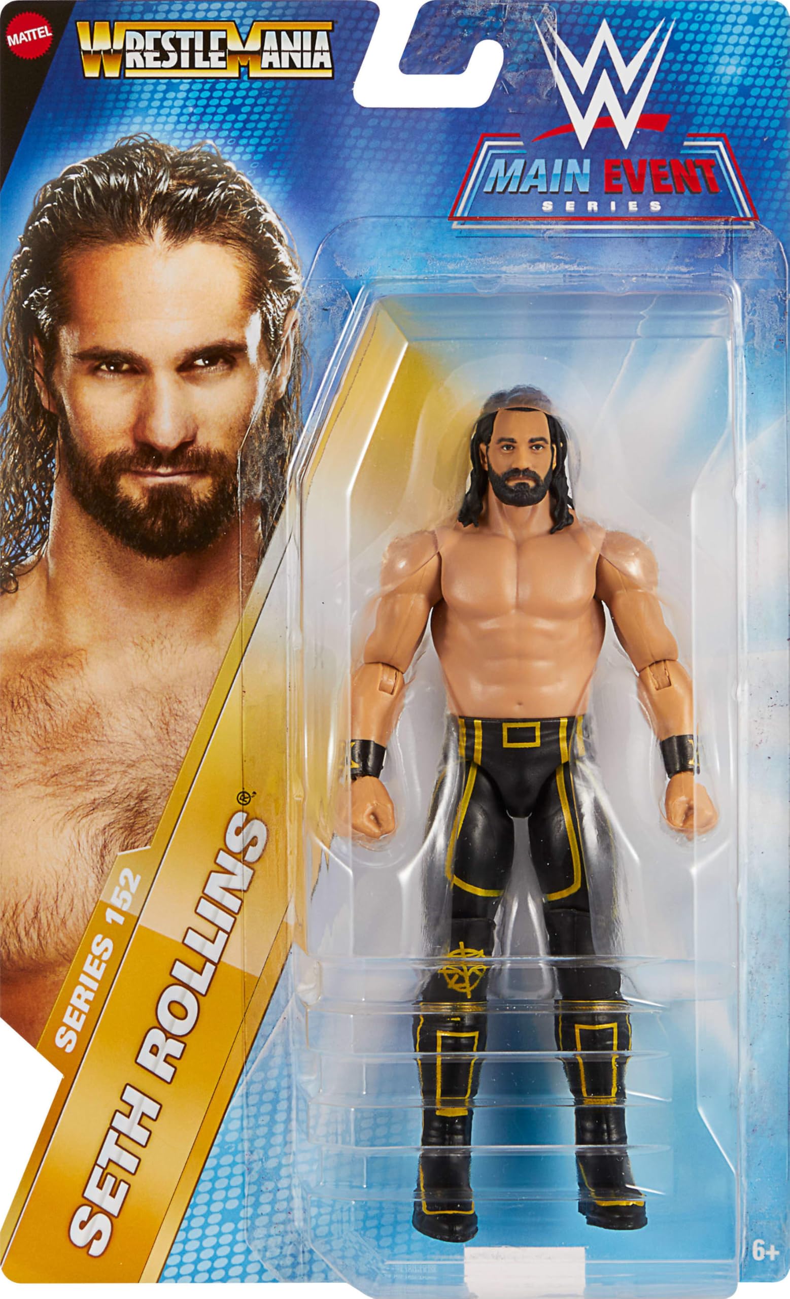 Mattel WWE Seth “Freakin” Rollins Action Figure, Main Event Series #152 6-inch Collectible with 10 Articulation Points & Life-Like Look