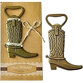 24PCS Cowboy Boot Bottle Opener "Just Hitched"Stainless Steel Opener Wedding Favor Perfect Gifts Vintage Bridal Shower Birthday Baby Shower Party Decorations (Cowboy Boot, 24)