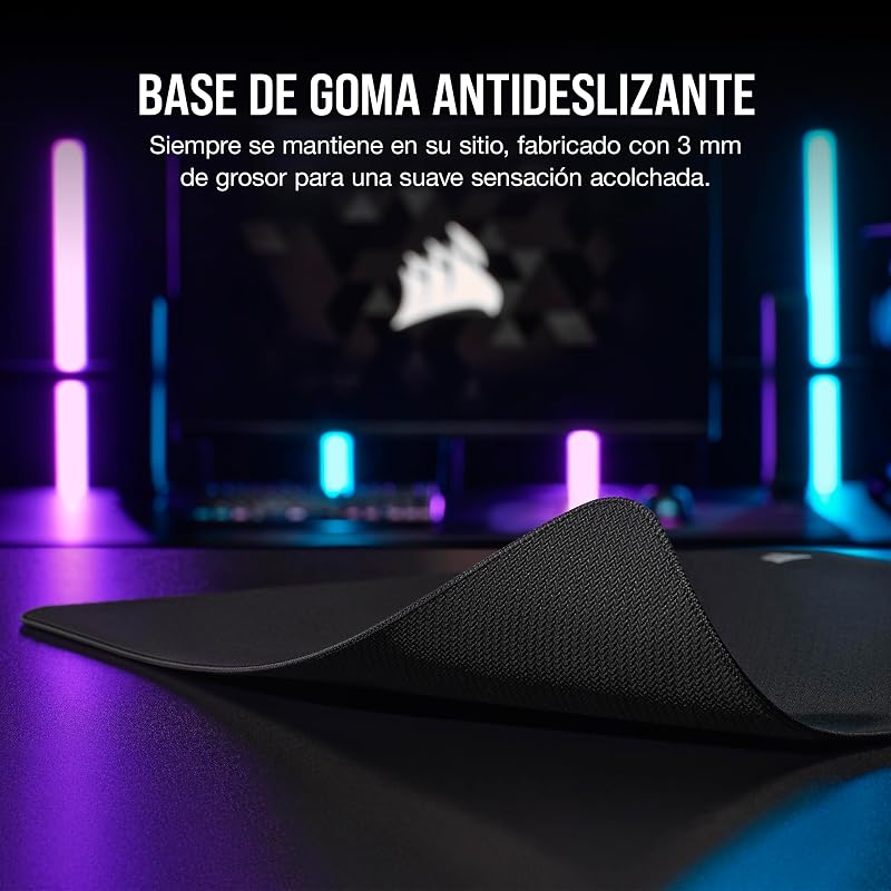 MM500 v2 Tela Híbrida Alfombrilla de Ratón Grande para Juegos – 45cm x 40cm – Revestimiento a Prueba de Salpicaduras – Bordes Cosidos Antirayas – Base de Goma Antideslizante – Negro