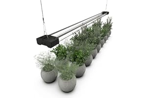 DYMOND BoostGro LED Grow Light Full Spectrum 5000K Daylight + 660nm Red Linkable Indoor Plant Lighting Fixture Tubes (4 FT, Black)