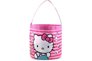 FAST FORWARD Sanrio Hello Kitty Tote Bag for Kids | Collapsible Halloween Trick or Treat Bag, Candy Tote, and Reusable Easter Basket | Hello Kitty Travel Tote, Shopping Bag, or Party Carryall | Ages 3+