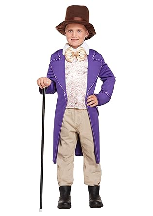 Kids Roald Dahl Fancy Dress Chocolate Factory Willy Wonka Costume