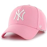 47 Brand NY Yankees MVP Cap B-MVPSP17WBP-RS, Womens, Pink/White,