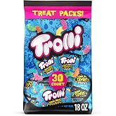 Trolli Mini Sour Brite Crawlers Candy, Sour Gummy Worms, 18 oz, 30 Ct | Cherry-Lemon, Strawberry-Grape, Orange-Lime, mini gummy worms, individually wrapped, sharing, snacking, lunchbox