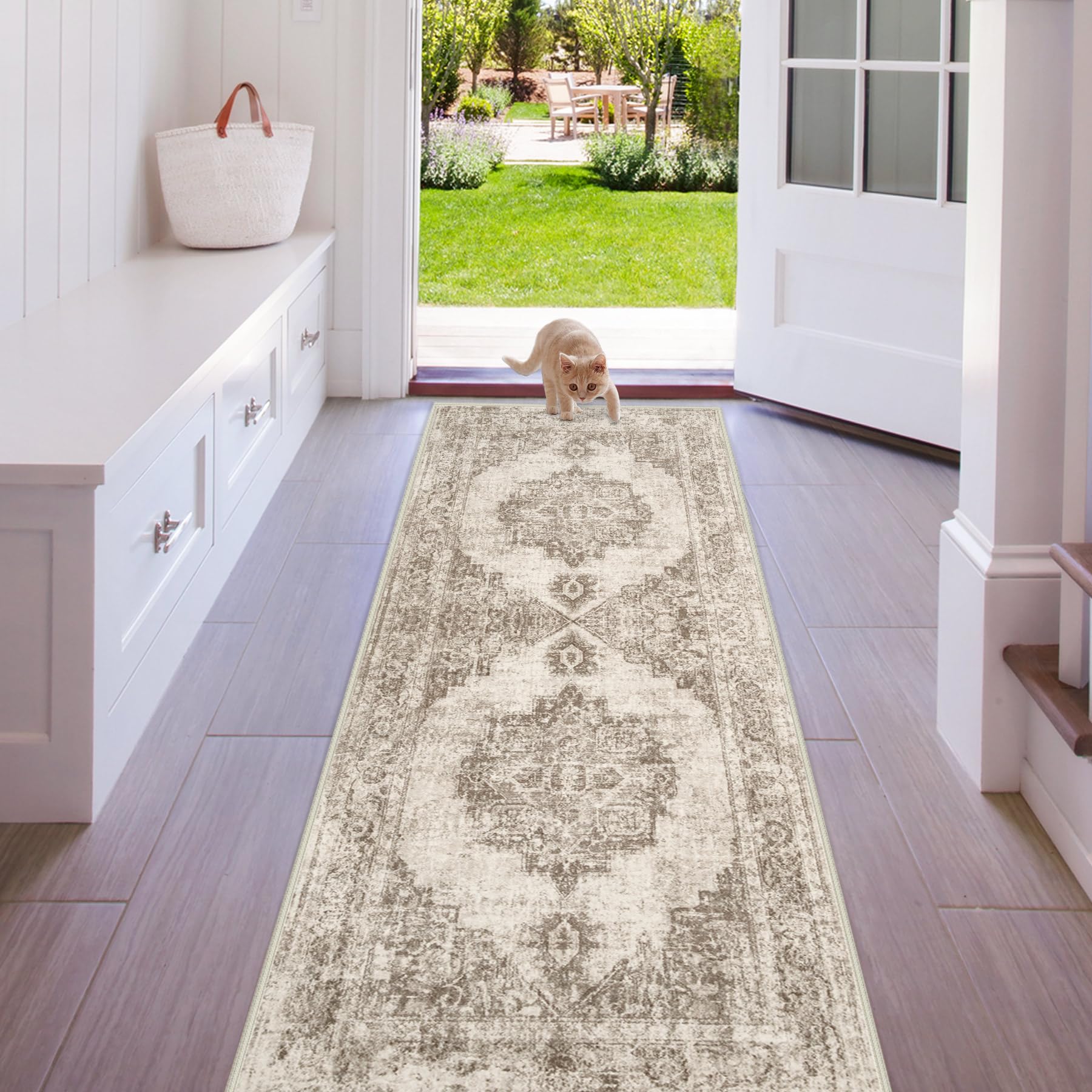 Area Rug 2x6 Runner Rugs: Washable Vintage Hallway