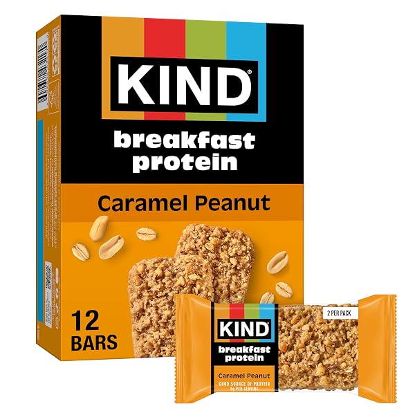 KIND BREAKFAST PROTEIN BARS, CARAMEL PEANUT, GLUTEN FREE,...