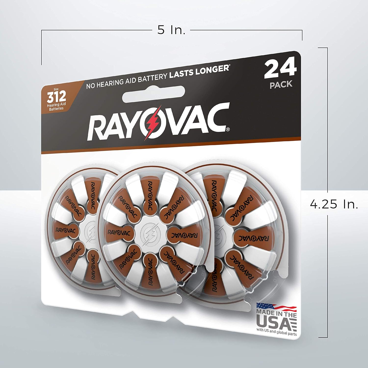 Rayovac Hearing Aid Batteries Size 312 for Advanced Hearing Aid Devices (24 Count): Health & Personal Care
