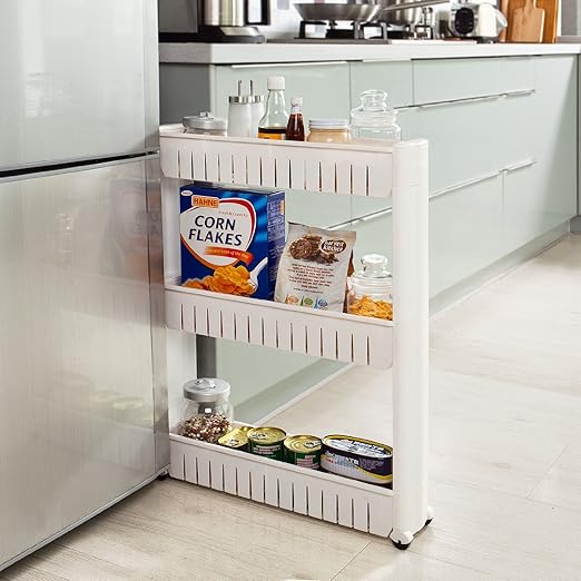 Amazon Com Sobuy Kitchen Storage Cupboard With Casters Slide Out