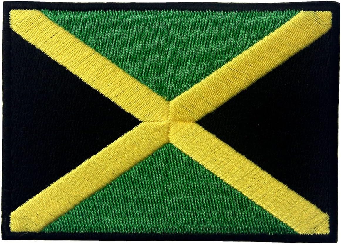 Jamaica Flag Embroidered Emblem Rasta Jamaican Rastafarian National