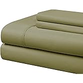 Cathay Home Essentials Ultra Soft Hypoallergenic Wrinkle Resistant Double Brushed Microfiber Bedding Sheet Set, Sage, King