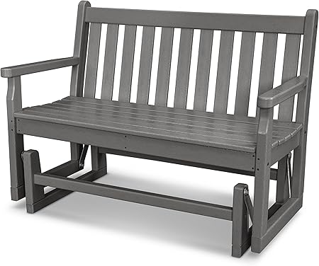 Amazon Com Polywood Traditional Garden Glider Slate Grey