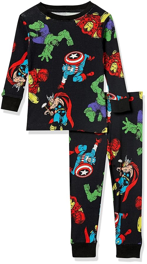 Amazon Essentials Marvel Baby Boys' Snug-Fit Pajama Sleep Sets, 2-piece, Marvel Avengers, 18 Months