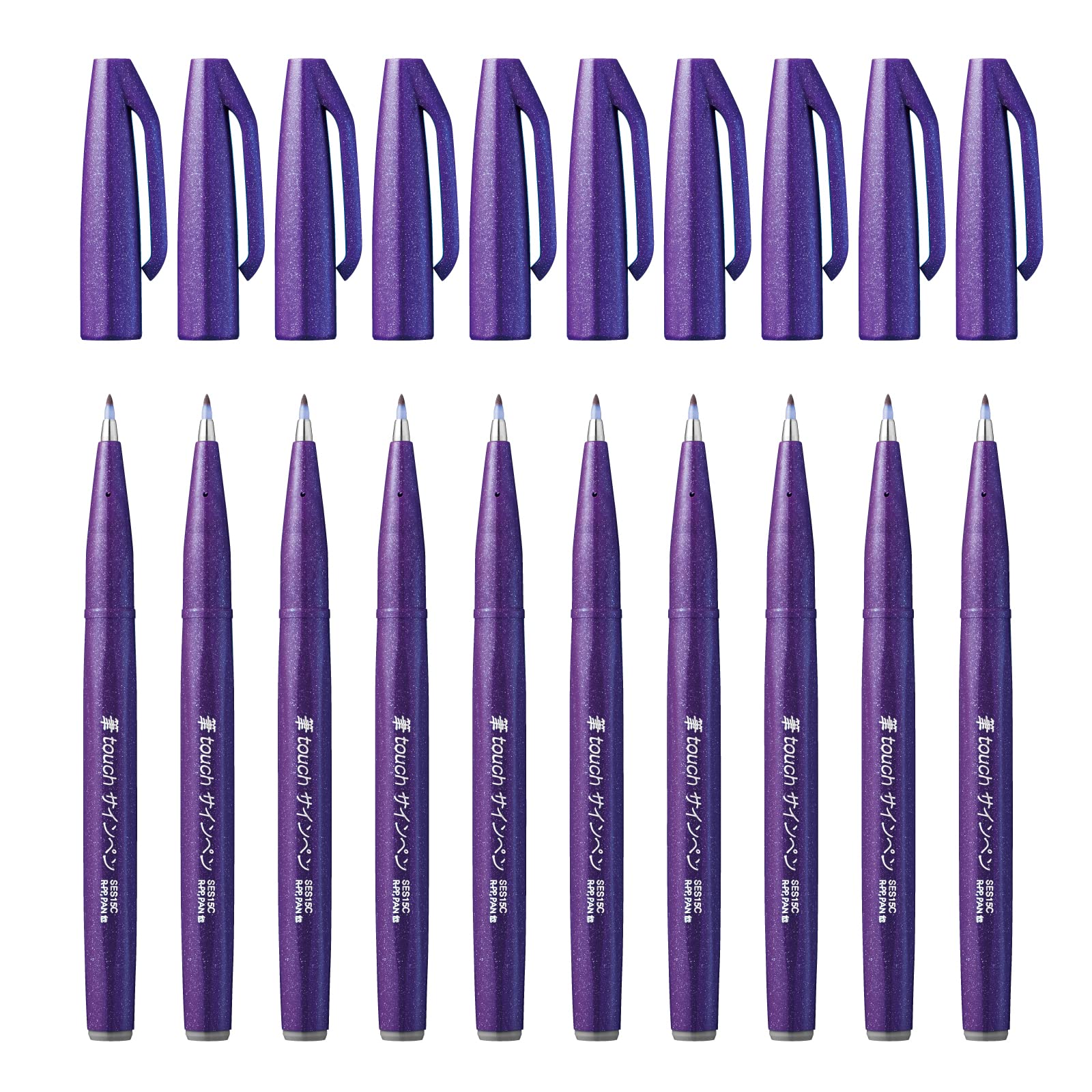 Pentel Brush Sign Pen - Violet (Pack of 10), SES15C-V