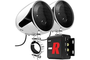 GoHawk Bluetooth Motorcycle Speakers and Amplifier Audio Sound System, 4 Inch Weatherproof Speakers, Volume Control, FM Radio, Perfect for Motorcycles/ATVs