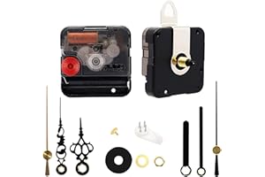 TIKROUND Youngtown 12888 Sweep Silent Clock Movement Mechanism with 2 Sets Small Hands 16mm(41/64 inch) Shaft Length 8mm (5/16 inch) Thread Length.