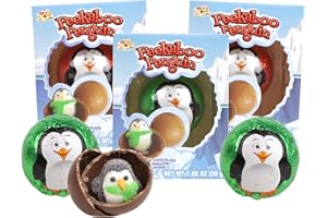 Sweetzo - 2025 Christmas Hot Chocolate Melting Balls, Peek A Boo Penguin Marshmallow Inside, Stocking Stuffer Treats, 1.05 Ounces (Pack of 3)