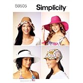 Simplicity S9505 Bell-Shaped, Wide Brim &amp; Open Crown Hat Sewing Pattern, Sizes S-L