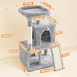 Yaheetech Cat Tree 106cm Multilevel Tower with Double Condo Scratching Post view 3
