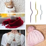 IRYNA 12Pcs Knitting Cable Needle Twist Curved Aluminum Yarn Holders view 3