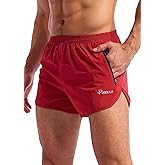 Pudolla Men’s Running Shorts 3 Inch Quick Dry Gym Athletic Workout Shorts for Men with Zipper Pockets