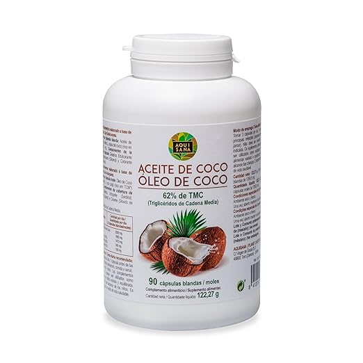 title=Perle di olio di cocco, naturale al 100%, 90 capsule, integratore alimentare,