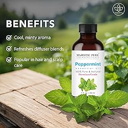 Majestic Pure Peppermint Essential Oil with Glass