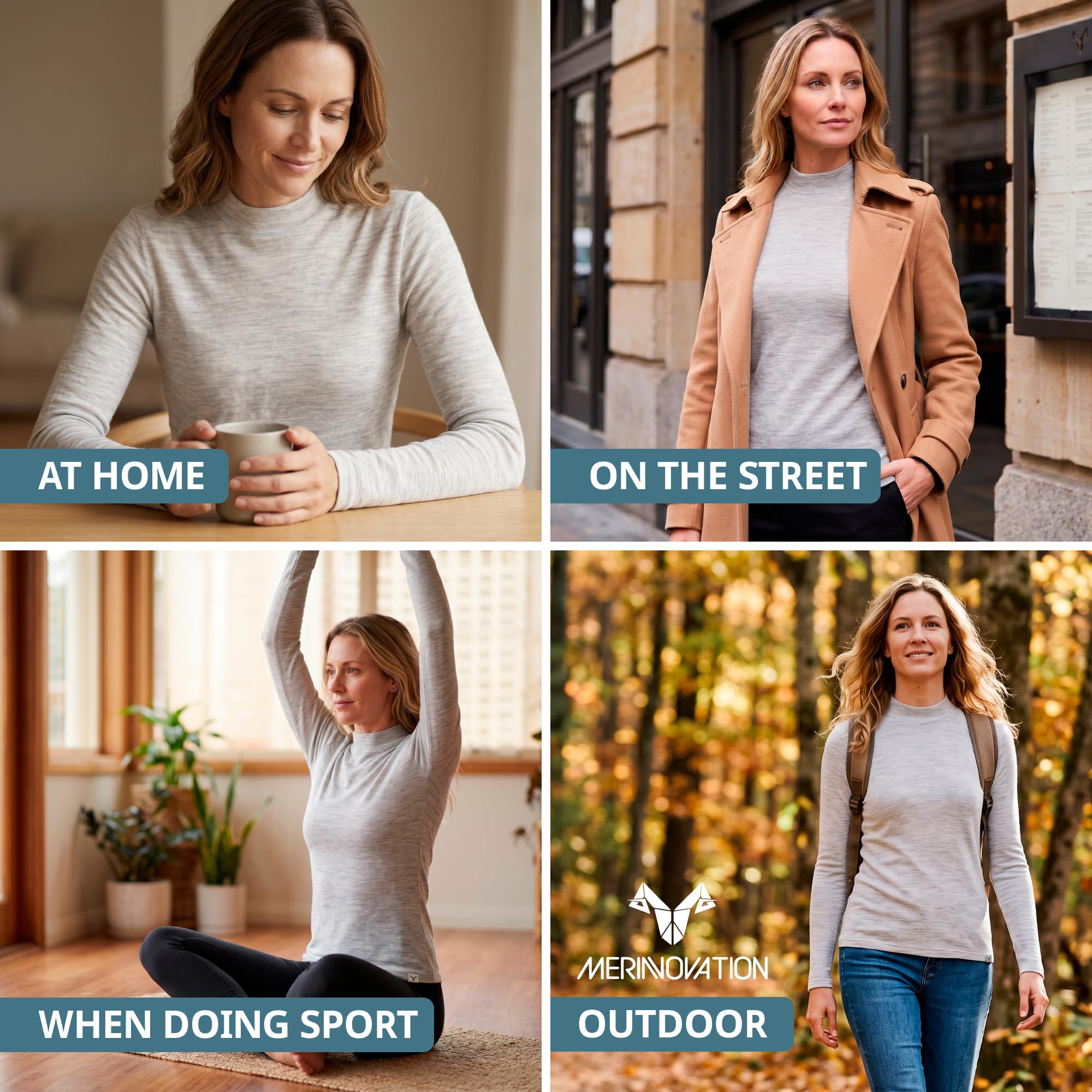 Condition photo showing As Is for merinnovation merino wool base layer women - 100% merino wool shirts for women long sleeve thermal t